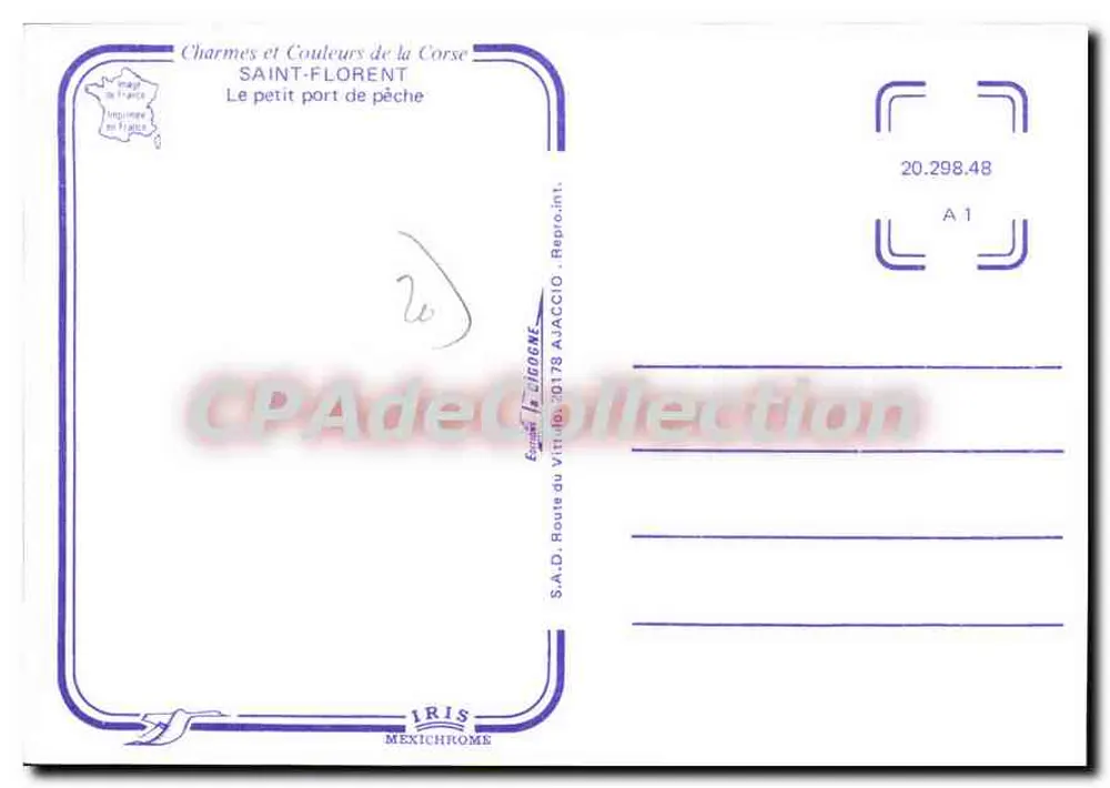 Saint-Florent — O pequeno porto de pesca — Iris Mexichrome, n° 20.298.48 - Verso