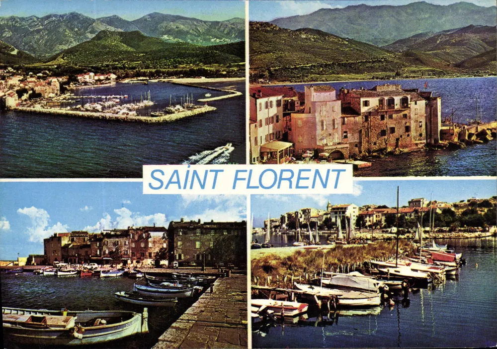 São Florent — vista panorâmica do porto e dos edifícios — S.A.D. Vitti, Ajaccio, série C.3 - Frente