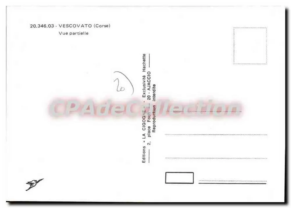 Vescovato (Córsega) — Vista parcial — Edições LA CIGOGNE - Verso