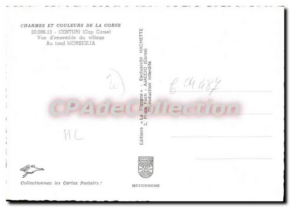 Centuri (Cap Corse) — Allgemeiner Blick auf das Dorf — Éditions Diplome Mexichrome - Rückseite