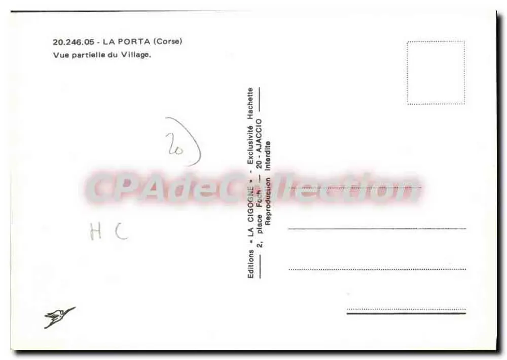Die Porta (Korsika) — Teilansicht des Dorfes — Editions La Cigogne - Rückseite