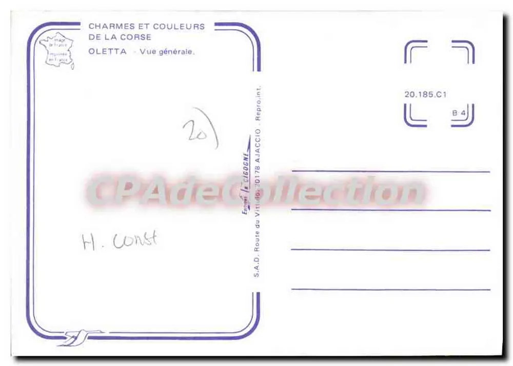 Oletta — Vista geral — S.A.D. da Corse, n° 20.185.C1 - Verso
