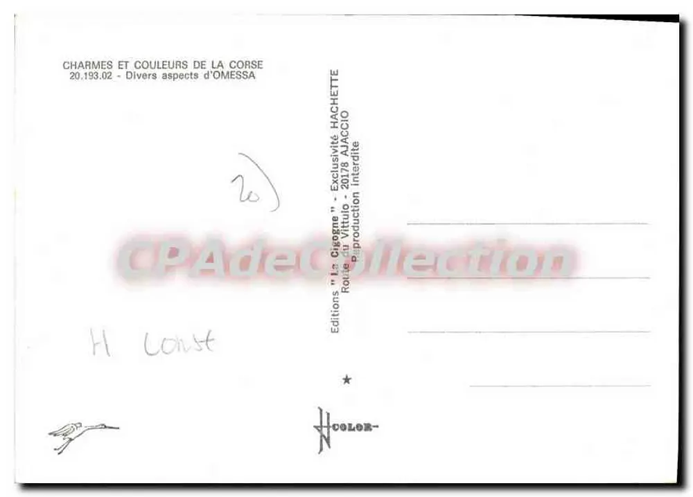 Omessà — Souvenir d'Omessà — Éditions 'La Cigogne' Vitullo - Rückseite