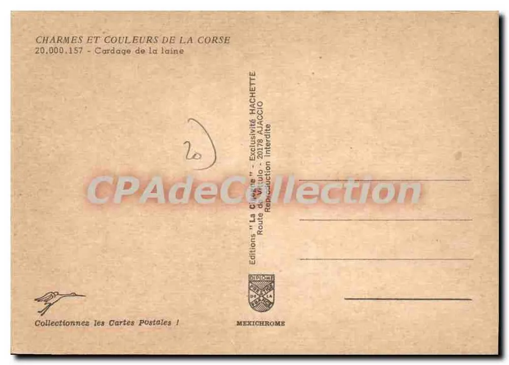 Wollkämmen — Korsika — Éditions 'La Cité' Hachette - Rückseite
