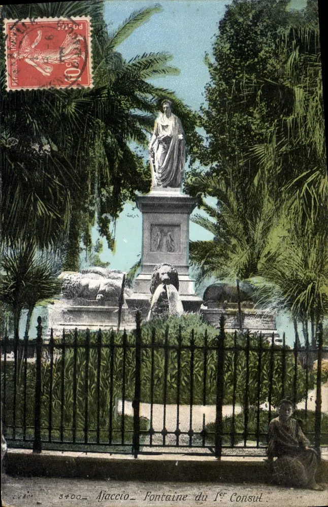 Ajaccio — Fonte do 1º Consul — editor Liker, n° 3400 - Frente