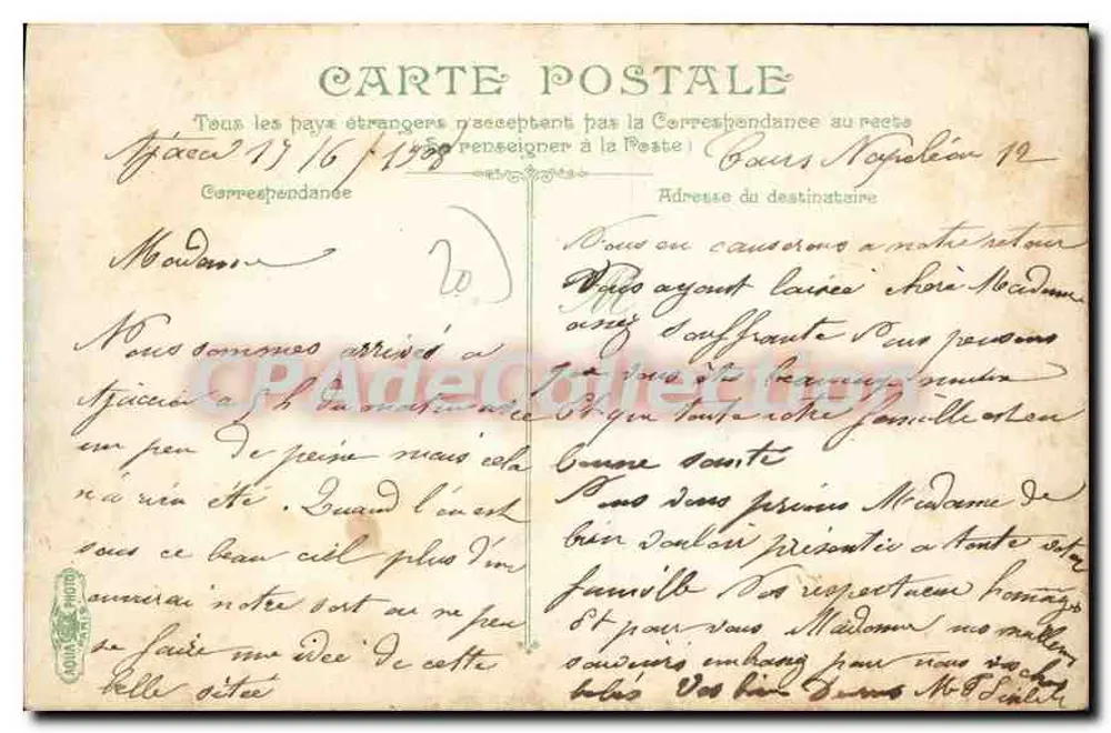 Ajaccio — Fonte do 1º Consul — editor Liker, n° 3400 - Verso