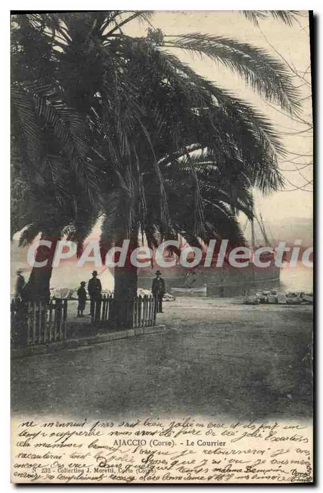 Ajaccio (Korsyka) — Widok plaży z palmami — Le Courrier, nr 239 - Awers
