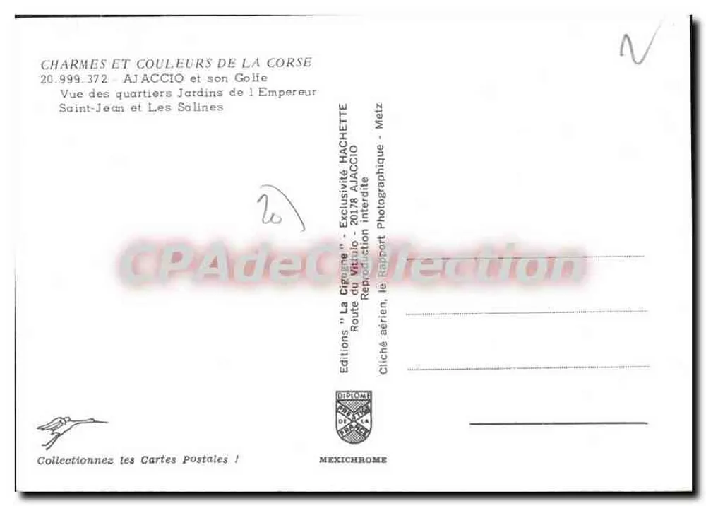 Ajaccio — Luftbild der Viertel Jardins de l'Empereur, Saint-Jean und Les Salines — Éditions Diplôme - Rückseite