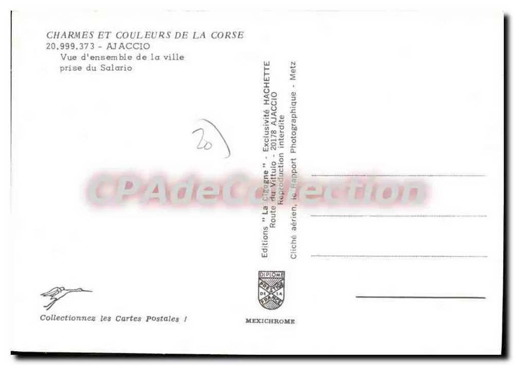 Ajaccio — Überblick vom Salario — Editions Diplôme - Rückseite