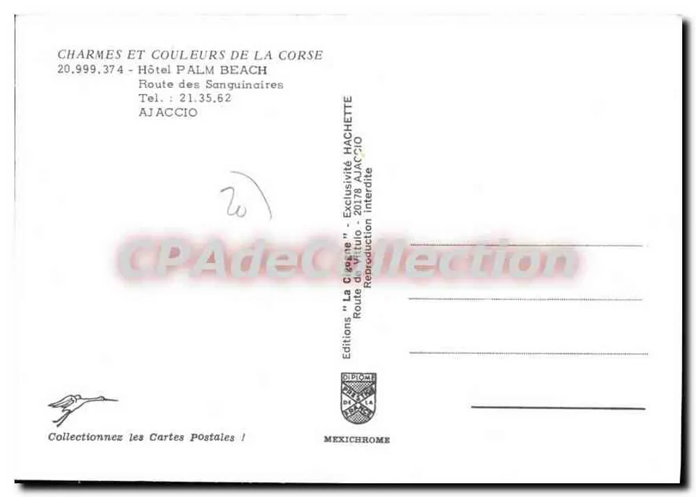 Strand von Palm Beach — Korsika — Éditions Diplôme - Rückseite