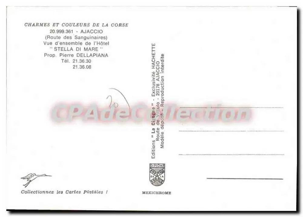 Stella di Mare — Hotel em Ajaccio — Éditions Diplôme - Verso