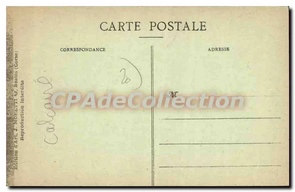 Bonifacio — As Falésias — J. Moretti, n° 3079 - Verso