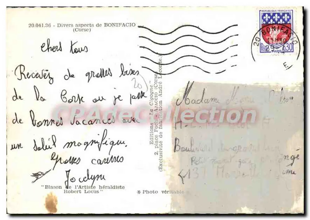 Bonifacio — Lembrete de Bonifacio — Edições 'La Cipoyne' - Verso
