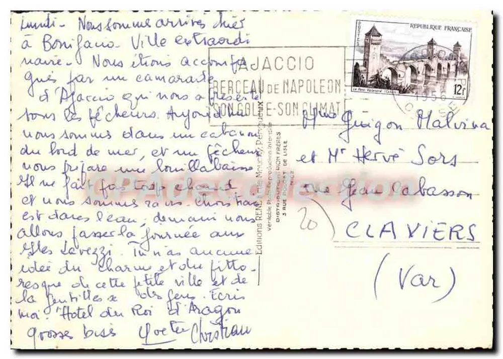 Bonifacio, Córsega: Vista Geral — editor Pans n° 4076 - Verso