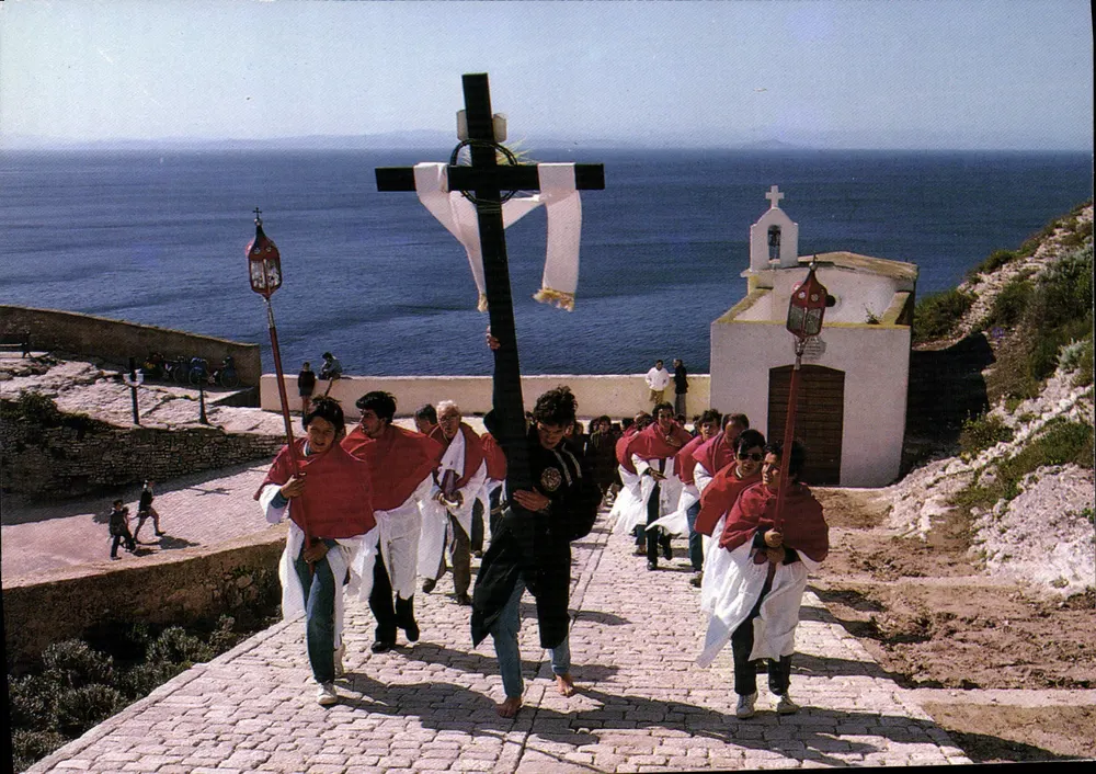 Procissão do Quinto Domingo de Ramos em Bonifácio — Encantos e Cores da Córsega — Cliché E. Sailler - Frente