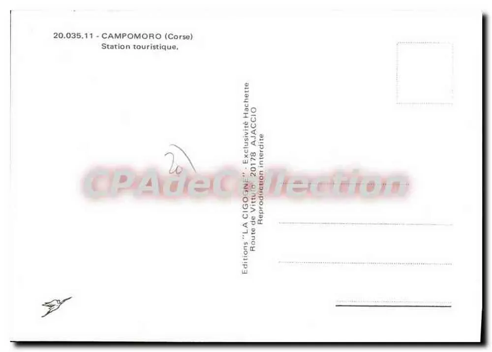 Campomoro (Córse) — Estação turística — Edições 'LA CIGOGNE' n°20.035.11 - Verso