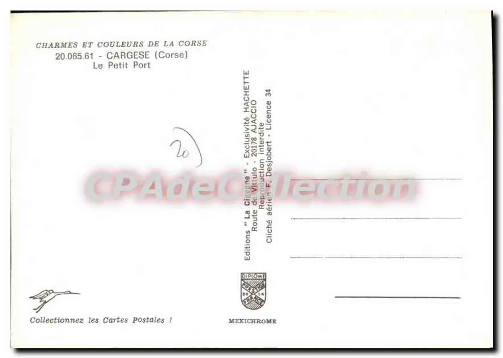 Le Petit Port — Cargèse (Korsika) — Editions Diplôme - Rückseite