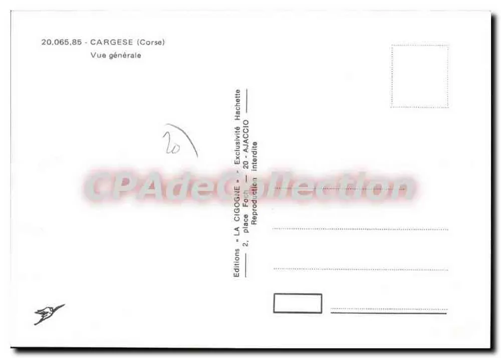 Cargèse (Córsega) — Vista geral — Edições LA CIGOGNE - Verso