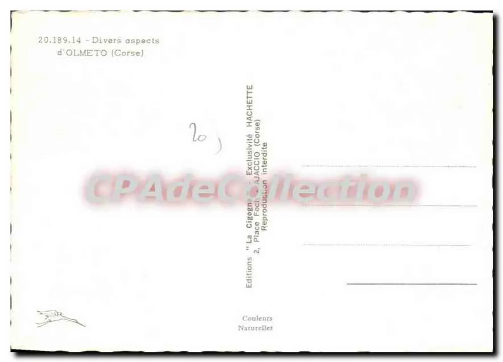 Vila de Olmeto — 'A Heroína Colomba' — Éditions La Cigogne, Ajaccio - Verso
