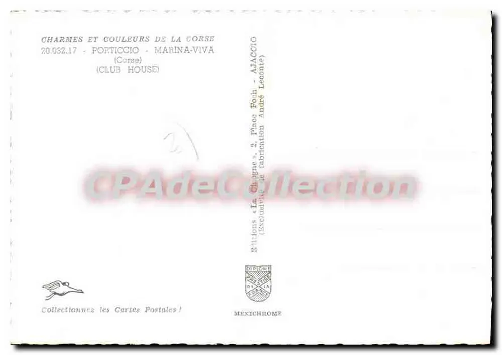 Porticcio - Marina-Viva — Clubhaus — Verlag IRIS, Nr. 20.032.17 - Rückseite