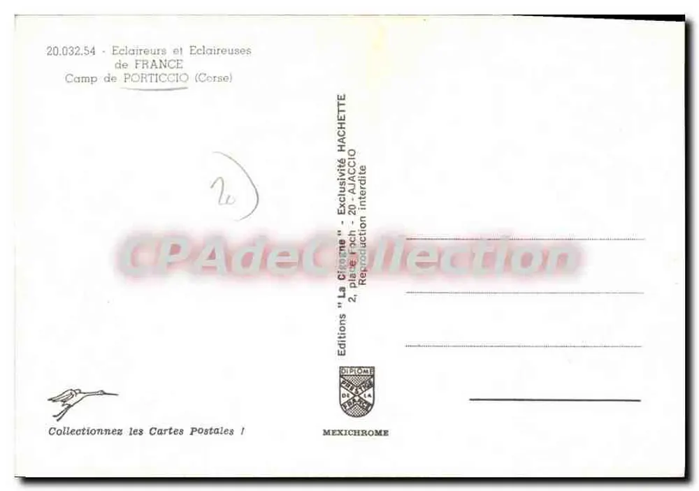 Camp de Porticcio — Korsika — Éditions Diplôme Hachette - Rückseite