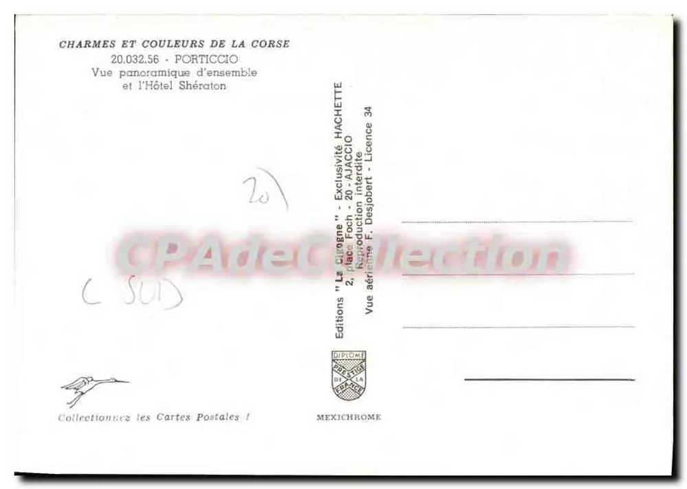 Porticcio — Panoramablick auf das gesamte Gebiet und das Hotel Shératon — Diplomne Editions - Rückseite