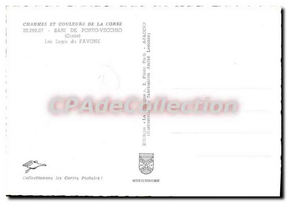 Os Logis de Favone — Sari de Porto-Vecchio — Éditions de la Chèvre, Ajaccio - Verso