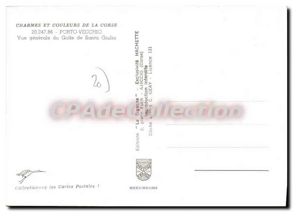 Golfo de Santa Giulia — Porto-Vecchio — Edições Hachette - Verso