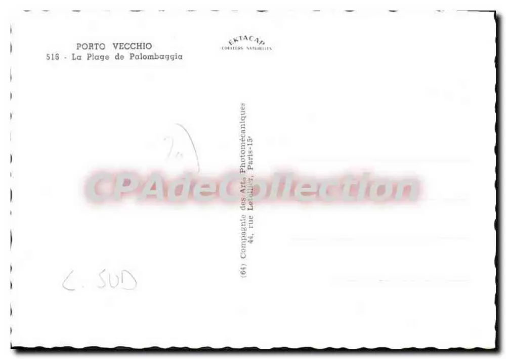 Porto Vecchio — A Praia de Palombaggia — EKTACAP - Verso