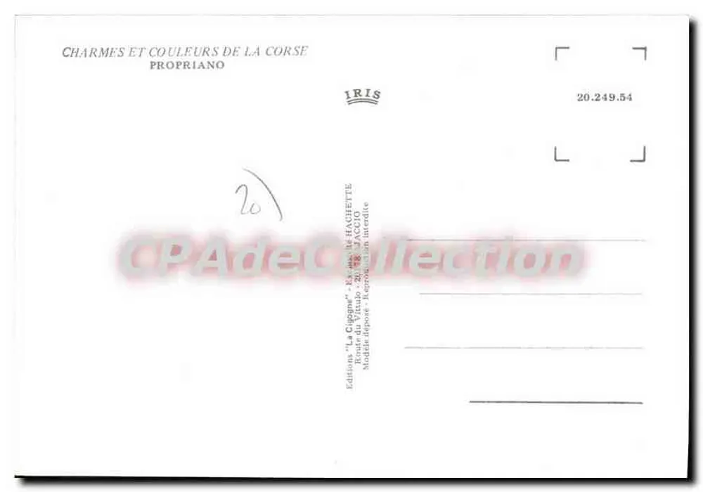 Propriano — Corse — Editora IRIS, n° 20.249.54 - Verso