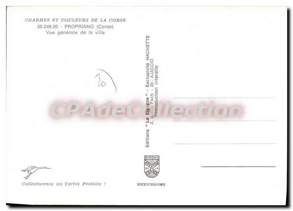Propriano (Córsega) — Vista geral da cidade — Edições Mexichrome - Verso