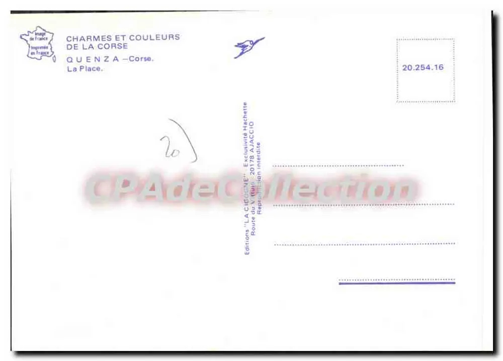 Kerk van Quenza — Corsica — Uitgaven 'La Corsica' n°20.254.16 - Achterkant
