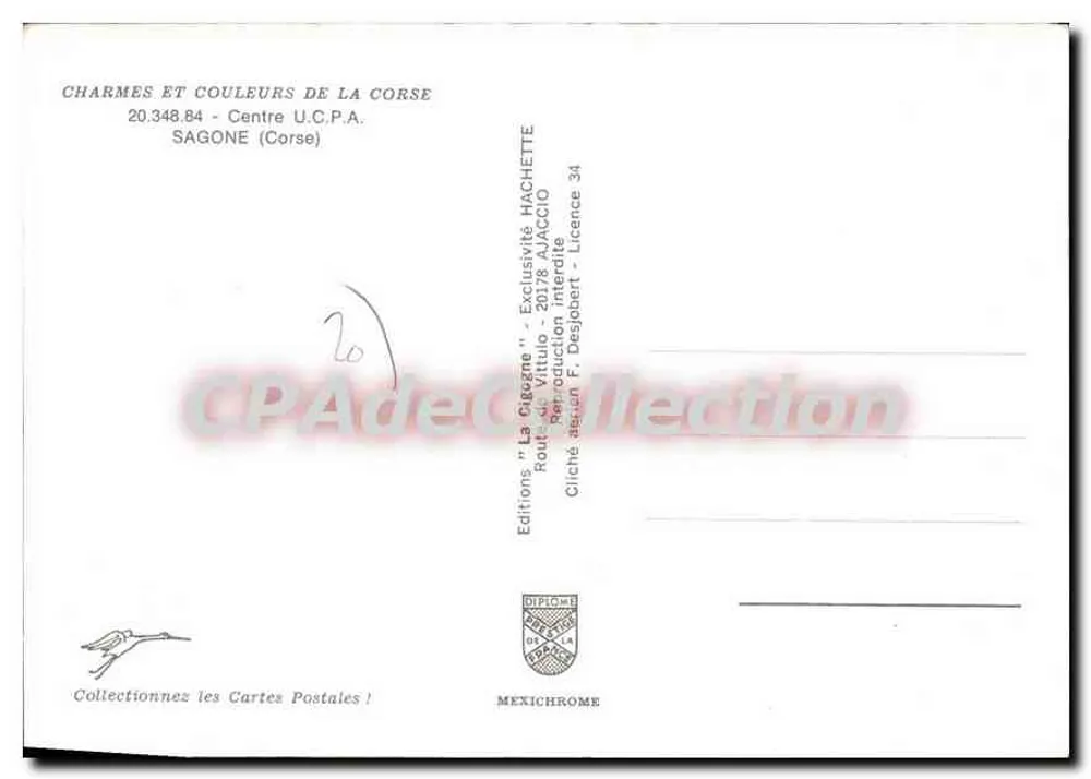 Sagone — Encantos e cores da Corse — Edições 'La Cigézne' - Verso
