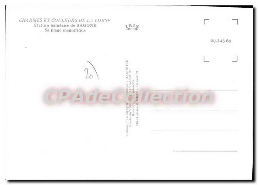 Sagone — Badeort — Ausgabe IRIS - Rückseite