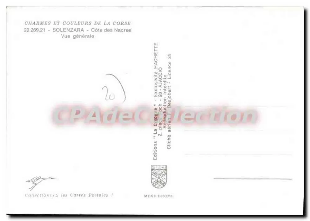 Solenzara — Côte des Nacres — Edições 'La Corse' n°20.269.21 - Verso