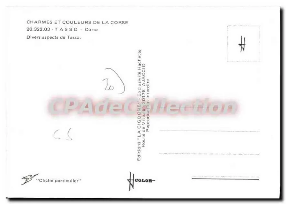 Tasso — Diversos aspectos de Tasso — Edições 'LA CIGOGNE' - 20.322.03 - Verso