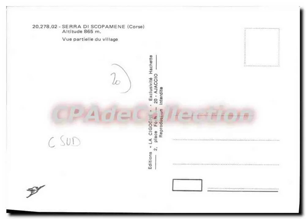 Serra di Scopamene — Teilansicht des Dorfes — Editions La Cigogne - Rückseite