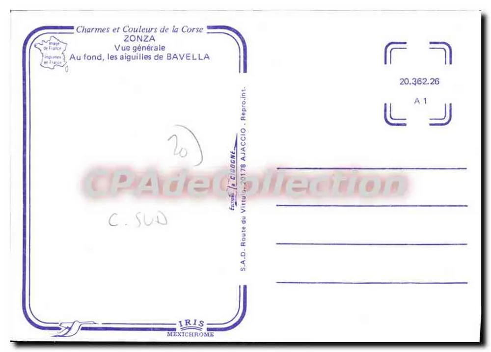 Bavella — Allgemeiner Blick — S.A.D. Routs du Vitullo - Rückseite