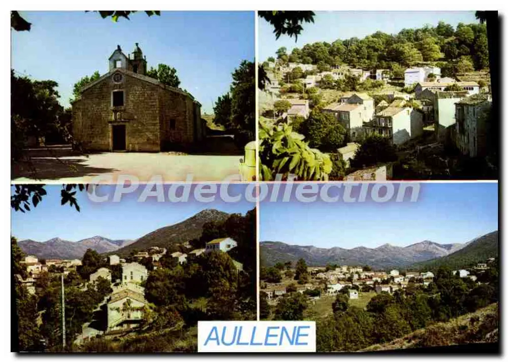 Aullène — Kirche und verschiedene Aspekte des Dorfes — Editions S.A.O.-Corse - Vorderseite
