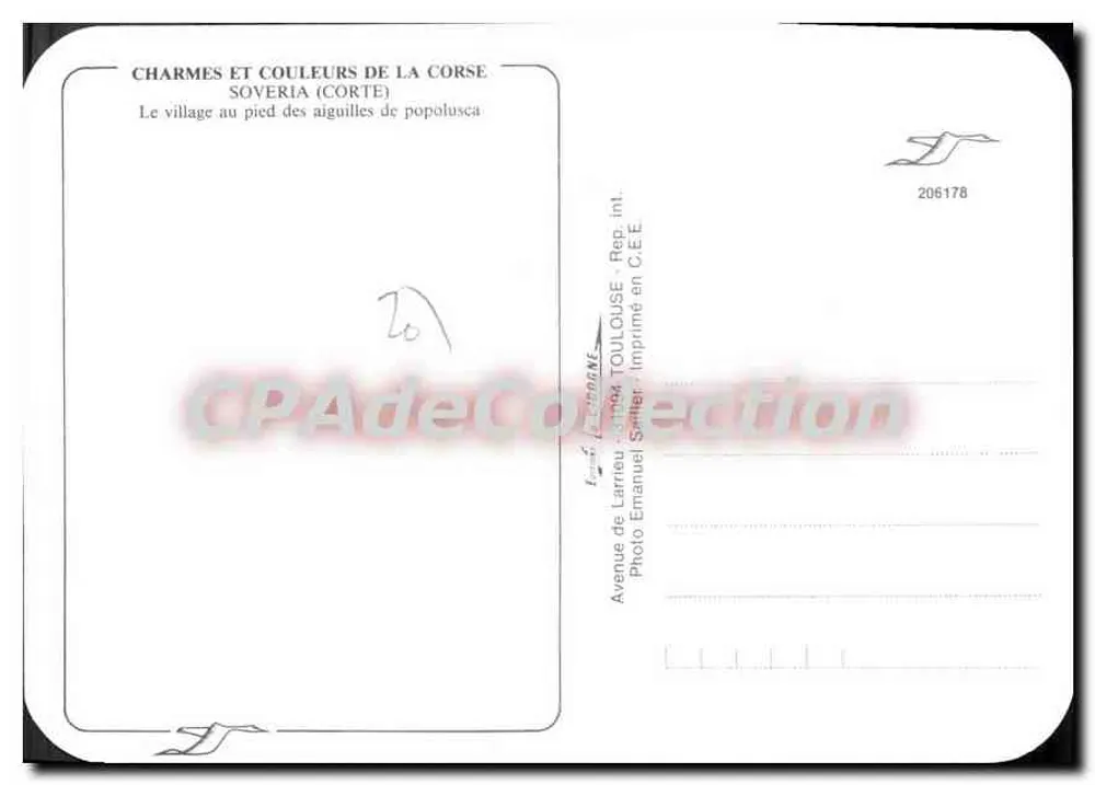 Soveria — Dorf am Fuße der Popolusca-Nadeln — Verlag: Emanuel Setter, Toulouse - Rückseite