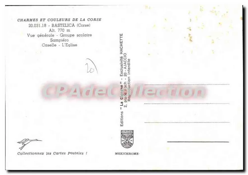 Bastelica — Allgemeiner Blick — Editions 'La Cigogne' - Rückseite