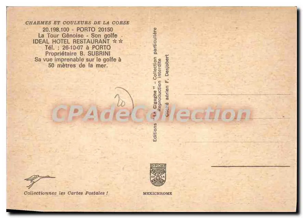 Porto-Vecchio — La Tour Génoise — Verlag IRIS, n° 20.198.100 - Rückseite