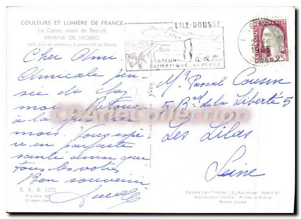 Frauen, die Wäsche am Strand waschen — L'Île-Rousse — Éditions d'Art 'YVON' - Rückseite