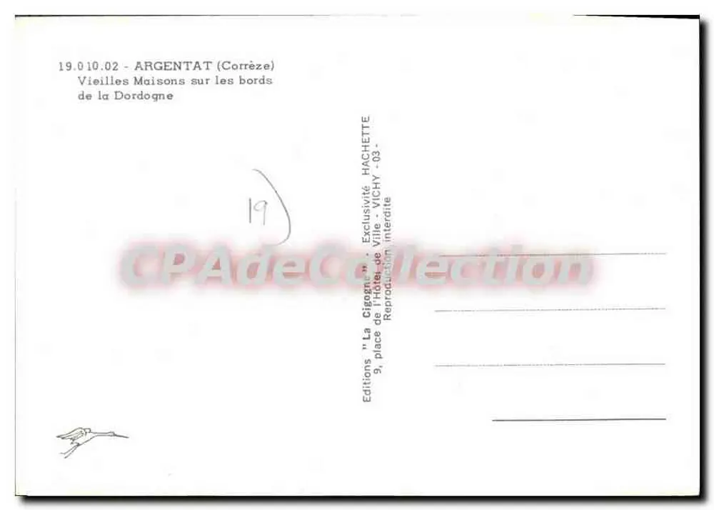 Argentat (Corrèze) — Alte Häuser an der Dordogne — Hachette-Verlag, Vichy - Rückseite