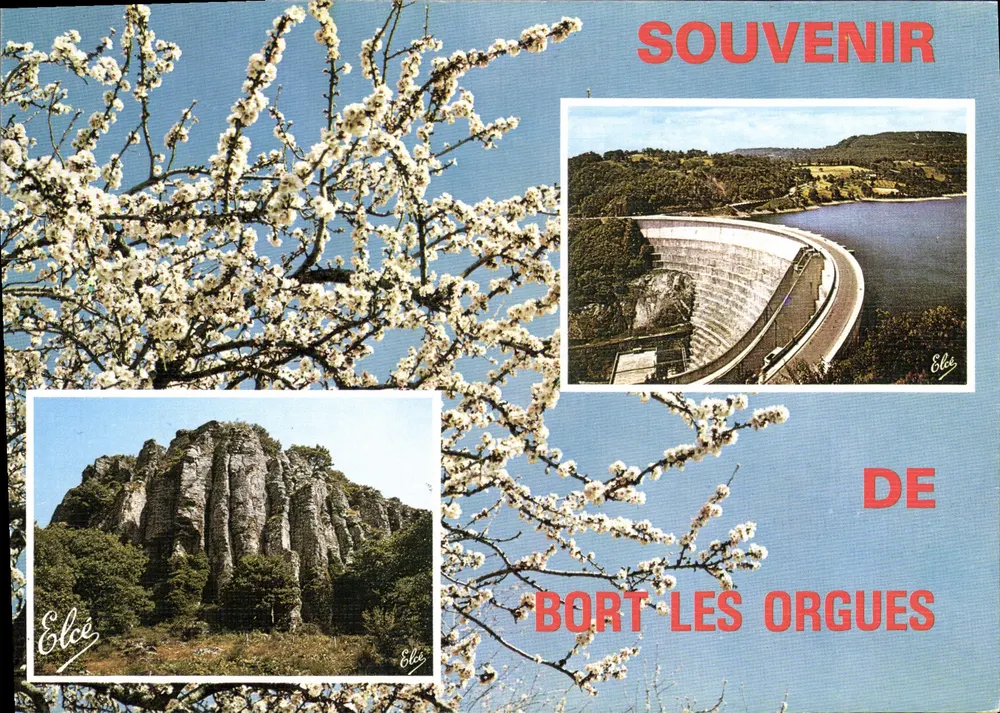 Bort les Orgues — barragem e rochedos — Élécé - Frente