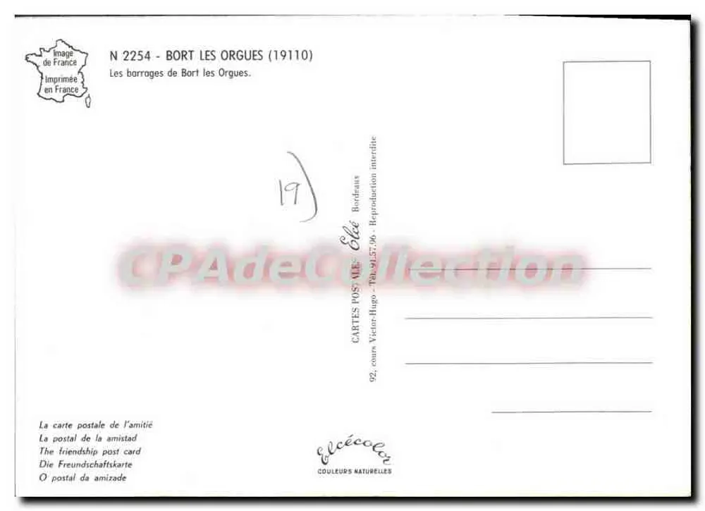 Bort les Orgues — barragem e rochedos — Élécé - Verso