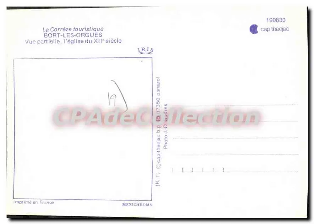 Bort-les-Orgues — vista parcial de la iglesia del siglo XII — IRIS - Reverso