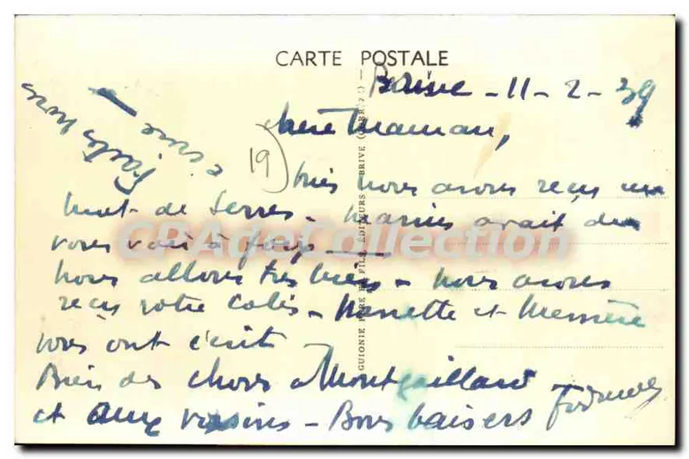 Brive-la-Gaillarde — A Promenade e o Ponte Cardinal — Editor: Corrèze, n° 35 - Verso