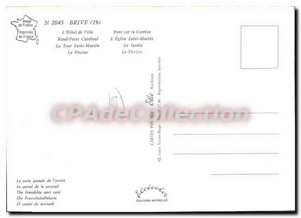 Brive — Erinnerung an Brive — Verlag Elée - Rückseite