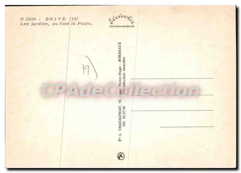 De tuinen van Brive — in de verte de Post — Élécé - Achterkant